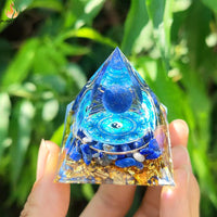 Sapphire Blue Crystal Pyramid Obelisk - 6cm