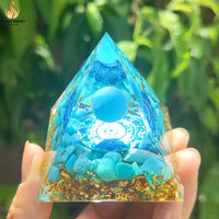 Sapphire Blue Crystal Pyramid Obelisk - 6cm