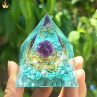Sapphire Blue Crystal Pyramid Obelisk - 6cm