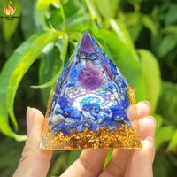 Sapphire Blue Crystal Pyramid Obelisk - 6cm