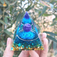 Sapphire Blue Crystal Pyramid Obelisk - 6cm