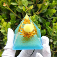 Sapphire Blue Crystal Pyramid Obelisk - 6cm