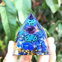 Sapphire Blue Crystal Pyramid Obelisk - 6cm