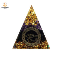 Obsidian Buddha Harmony Pyramid Amulet