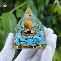 Sapphire Blue Crystal Pyramid Obelisk - 6cm