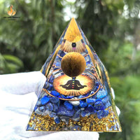 Sapphire Blue Crystal Pyramid Obelisk - 6cm