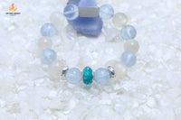 Azure Lullaby: Aquamarine &amp; Moonstone Bracelet