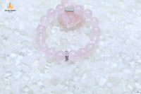 Nature Pink Crystal Peach Blossom Bracelet with Sterling Silver Charms｜Soulmate Magnet · Timeless Romance · Blossoming Destiny