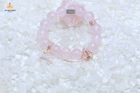Rose Quartcharm Bracelet with 925 Silver &amp; Rose Gold Pumpkin Carriage Charm｜Enchanted Love · Fairy-Tale Destiny · Timeless Glamour