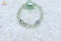 Green Phantom Quartz &amp; Clover Sterling Silver Bracelet｜Abundance · Fortune · Earth’s Whisper