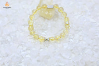 Sunlit Fortune Citrine &amp; Brushed Silver Bracelet