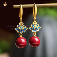 Enamel Lotus Bliss Earrings