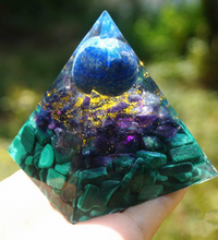 Amethyst, and Malachite Orgonite Pyramid