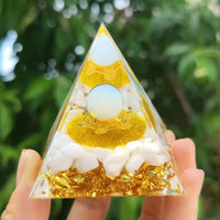 pure white crystal pyramid